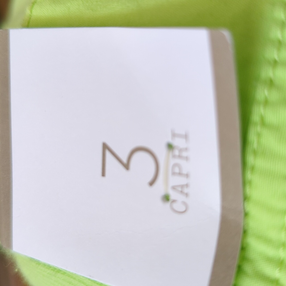 Chico's Monette Neon Green Appleminit Crop Capri 16 - Picture 14 of 15